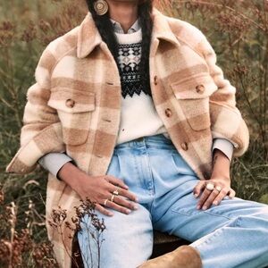 Sezane Joe Coat Ecru Beige